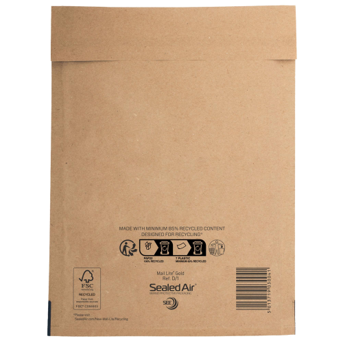 50 Buste imbottite GOLD J 30x44cm UTILE avana - conf.risparmio MAIL LITEÂ®
